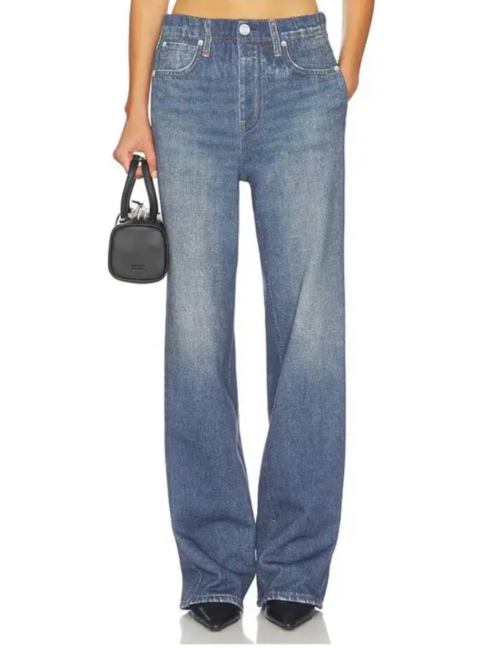 NEW💙rag & bone Miramar Fleece pull on Wide Leg Jeans in Anderson $228